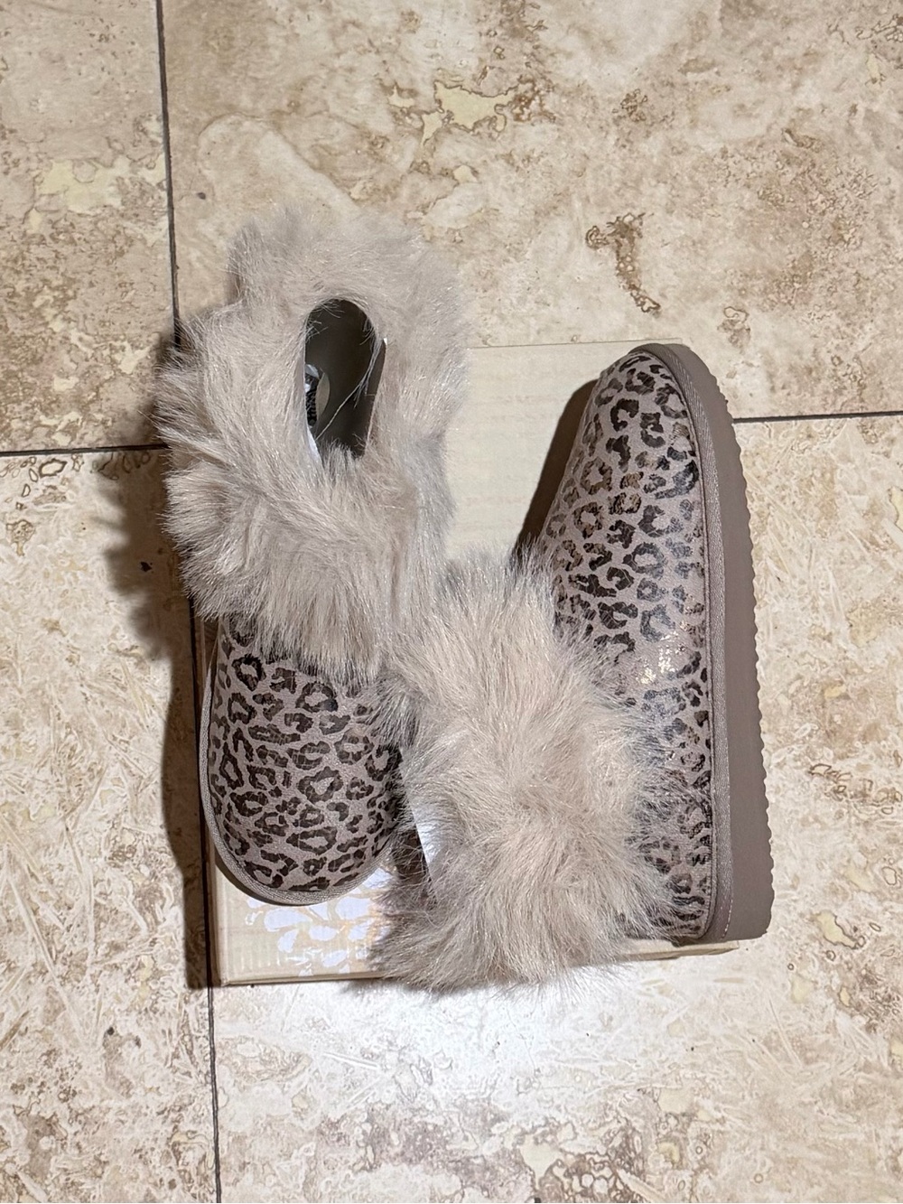 Very G Leopard-Print Faux Fur Slip-On Booties - Taupe